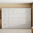 thumbnail image 5 of Harper & Bright Designs Queen Size Murphy Bed, Wooden Queen Cabinet Bed Wall Bed with Closet, Folding Wall Chest Bed for Bedroom Guest Room, White, 5 of 18