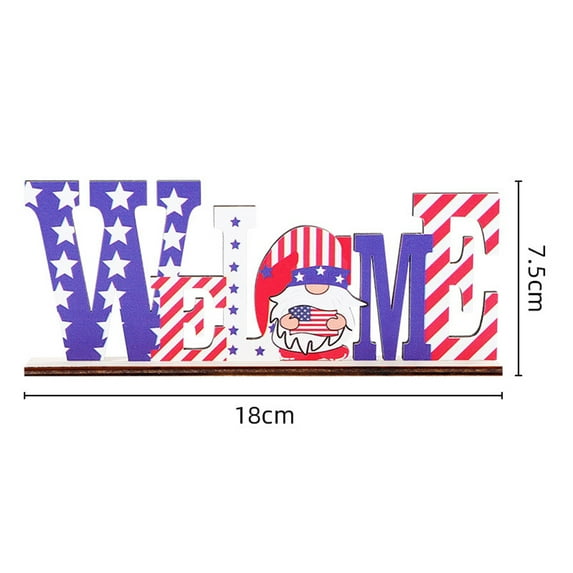 Esaierr American Flag Independence Day Decoration Red and Blue Desktop Holiday Celebration Alphabet American Liberation Day Decoration Flag