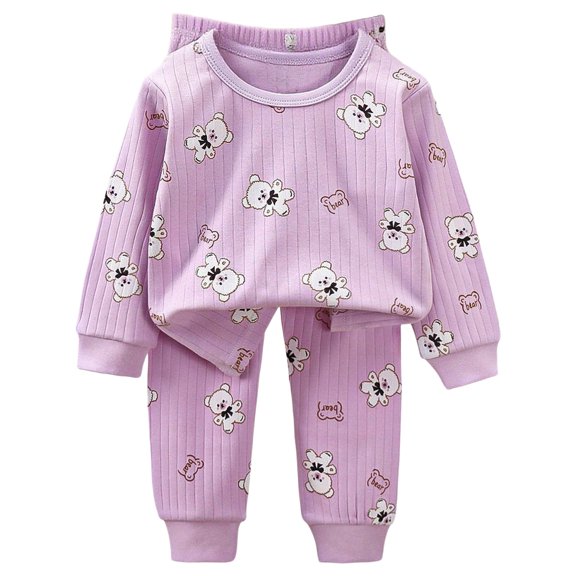 Wenfanal Baby Unisex Baby Pajamas,Baby Boy Clothes,Kids Underwear Sets Boys Thermal Underwear Baby Girls Loungewear Kids Clothing Boys Fashion Size 11-12 Years,Light Purple