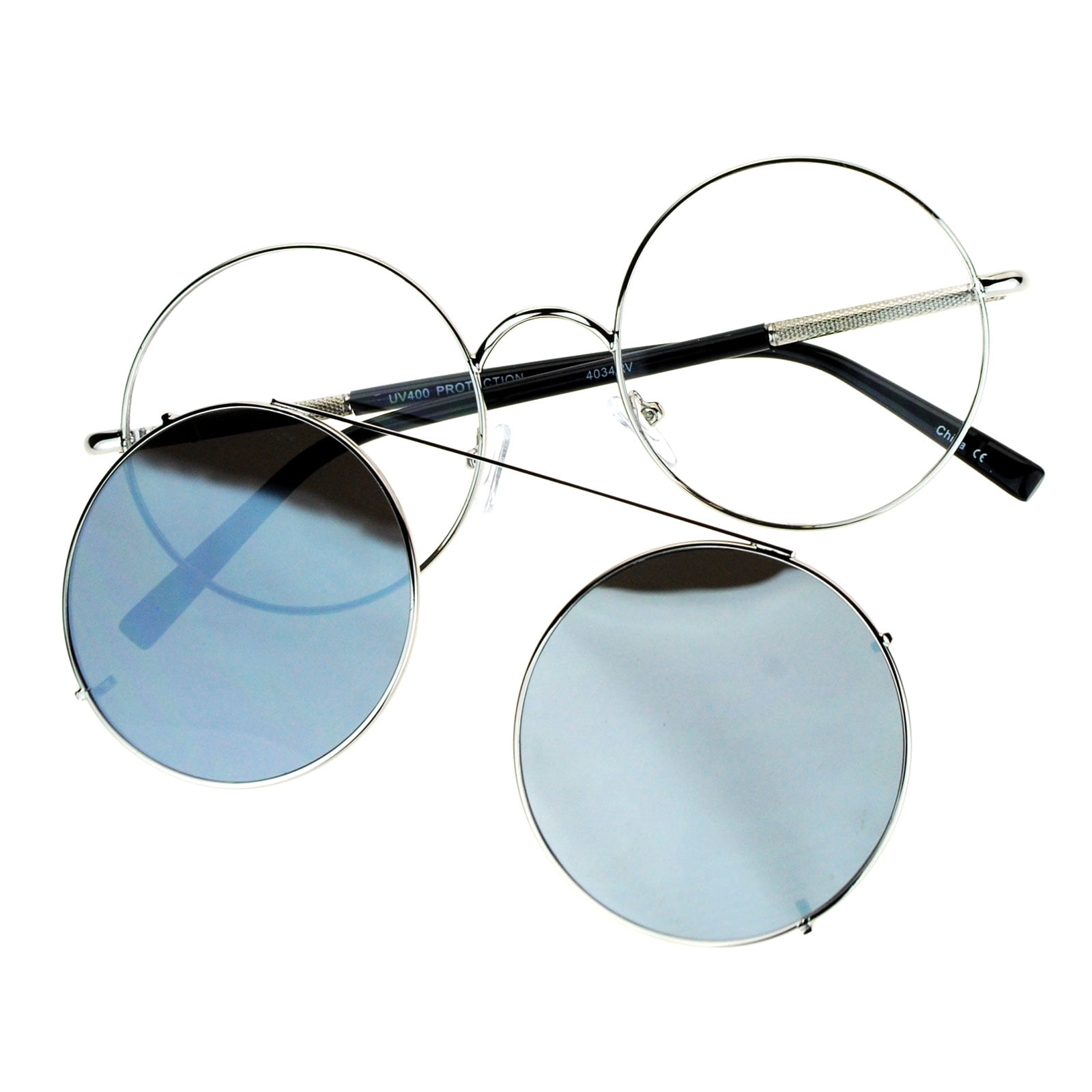 SA106 Women's Clip On Glasses Frames with Detachable Round