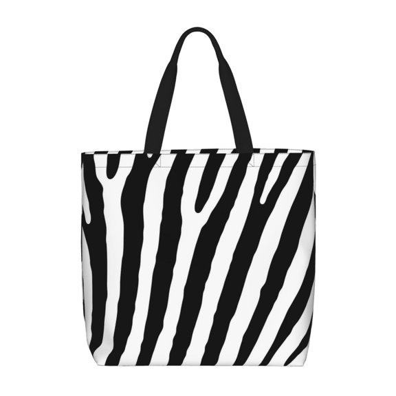 Hirioo Zebra for Tote Bag for Women, Quilted Shoulder Bag with Zipper, Large Capacity Handbags for Casual, Travel, Work