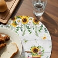thumbnail image 3 of Spring Sunflowers Round 13 Inch Placemats Set of 2, Country Bicycles Yellow Flowers Wooden HeatResistant Non Slip Place Mats for Dining Table, Wipeable Braided Kitchen Table Mats for Housewarming, 3 of 9