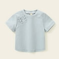 thumbnail image 5 of Girls T-Shirt Gray | Cotton Short Sleeve Kids Top with Bow Detail for Kids 1-10 Years | Soft Casual Everyday Tee,Size 2-3T, 5 of 6