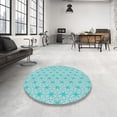 thumbnail image 4 of Ahgly Company Machine Washable Indoor Rectangle Transitional Tron Blue Area Rugs, 8' x 12', 4 of 7