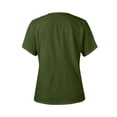 thumbnail image 3 of Recessed Round Neckline Scrub Tops Fashion Solid Color Working Scrubs For Women Casual Short Sleeve Nursing Tops Comfy Classic Tunic Working Uniform With Pockets Army Green L, 3 of 3