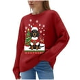 thumbnail image 2 of ClodeEU Women's Christmas Sweater ,Crewneck Merry Christmas Pullover Sweater ,Long Sleeve Xmas Holiday Clothes Red,Womens Plus XXXL, 2 of 6