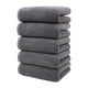 thumbnail image 2 of Toallas de algodón, paquete de 5 unidades, 78 x 34 x 1 cm, toallas faciales y paños de secado rápido, suaves y absorbentes para viajes, gimnasio y hogar (negro)., 2 of 9