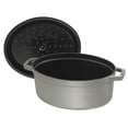thumbnail image 3 of Staub Cast Iron 5.75-qt Coq au Vin Cocotte - Graphite Grey, 3 of 5