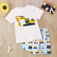 thumbnail image 2 of kpoplk Toddler Baby Boys Summer Clothes 18M-3T 2Pcs Set Race Car Dinosaur Print Short Sleeve T-Shirt and Shorts(White,9-10 Y), 2 of 5