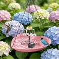 thumbnail image 4 of weibbin Outdoor Garden Solar Bird Bath with Hanging Heart Shaped Chain Love Design for Hummingbird Water Feature Plastic, 4 of 8