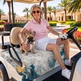 thumbnail image 3 of Golf Cart Seat Covers for 2 Seater,Teal Gray Gold Microfiber Cart Seat Towel Blanket,Modern Minimalist Abstract Gradient Art Absorbent Breathable NonSlip Bench Seats Protector for Golf Course 51"x31", 3 of 9