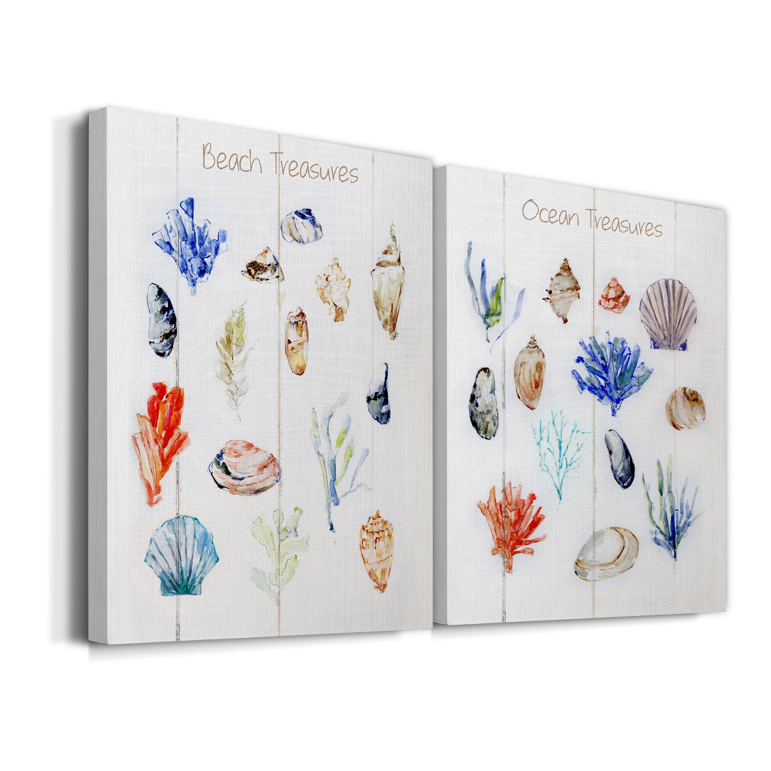 Beach Treasures Premium Gallery Wrapped Canvas - Ready to Hang - Set of 2 - 18 x 27 Each
