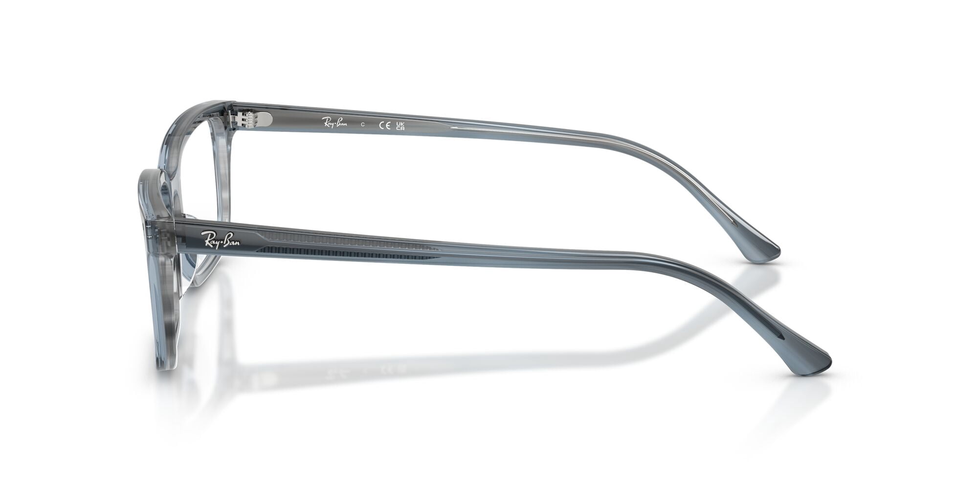 Ray-Ban RB5445 Optics Glasses, Prescription Eyeglasses with Case, Demo Lens/Striped Blue, Size 54