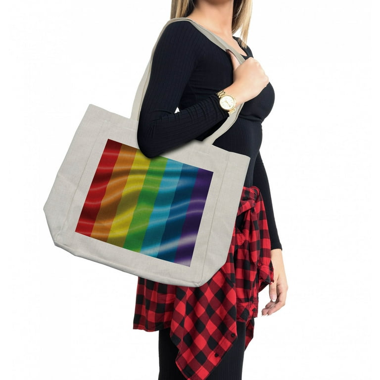 Cafepress - Love Gay Pride Tote Bag - Natural Canvas Tote Bag, Cloth Shopping Bag, Men's, Size: Medium, Beige