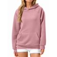 thumbnail image 2 of Womens Oversized Hoodies Waffle Sweatshirts Fall Fashion Pullover Sweaters Winter Clothes Pink L, 2 of 9
