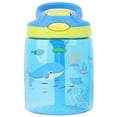 thumbnail image 1 of Botella de agua para niños Tritan de 16OZ con pajita abatible, asa de transporte flexible y botón fácil de presionar, sin BPA, muy adecuada para la escuela y la botella de agua deportiva para niños, 1 of 7