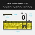 thumbnail image 3 of People Wired Keyboard - Yellow Large Character Keyboard for Elderly,High Compatibility USB Plug-and-Play Large Key Design, High Contrast, Quiet Typing, Splash-proof and Fast, 3 of 7