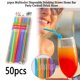 thumbnail image 2 of [Paquete de 50] Pajitas de plástico desechables largas y flexibles para beber - 10,43" de alto - Colores surtidos para suministros para el hogar, fiestas y festividades, 2 of 7