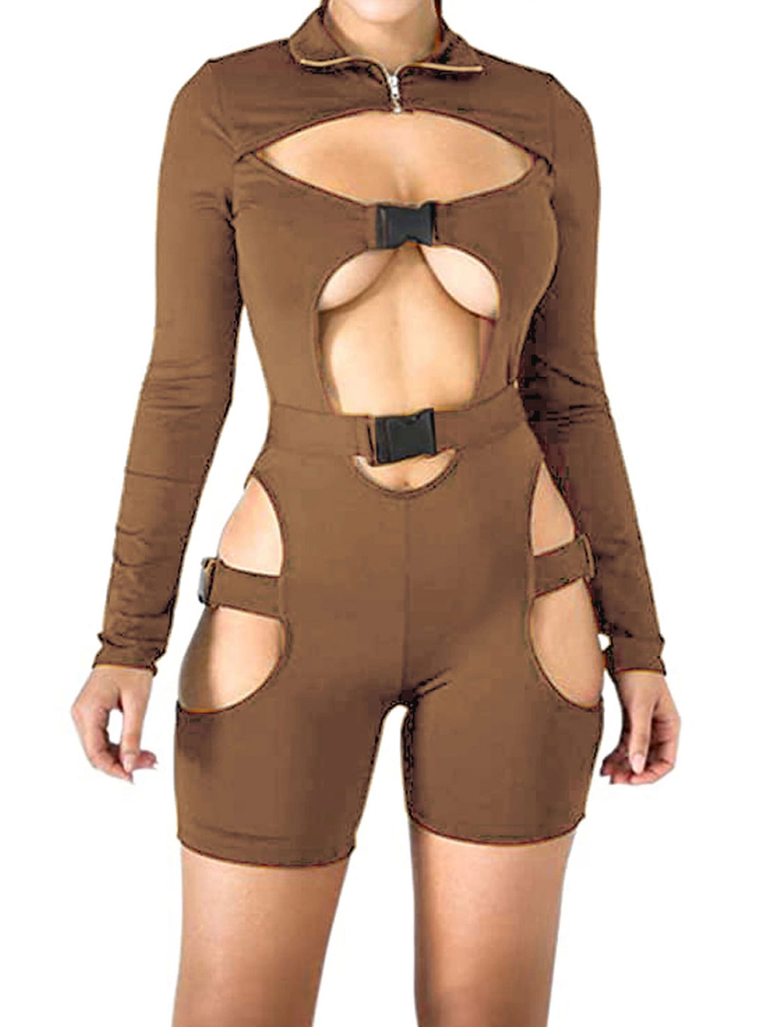 Lazybaby Women Sexy Hollow Out Jumpsuit 
