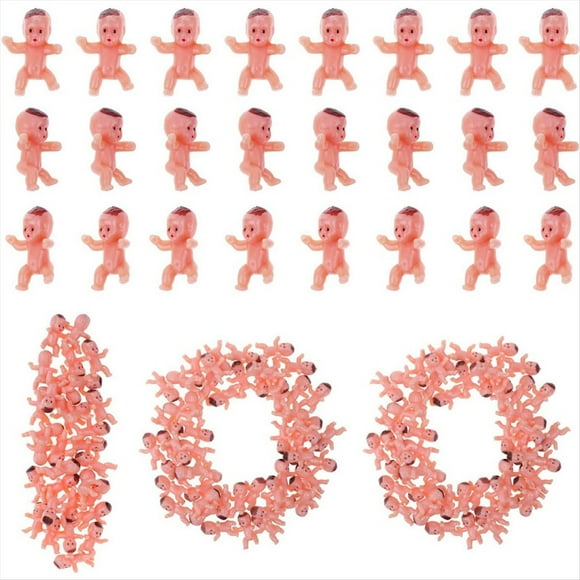 100 Piezas Mini Bebés de Plástico Pequeños Bebés de Plástico Pequeño Pastel Bebés para Cubitos de Hielo Juego de Baby Shower