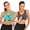 Green+Gray, variant on DODOING Women's Yoga Sports Bras Training Stretch Tank Top High Impact Padded Bra Front Zipper Closure