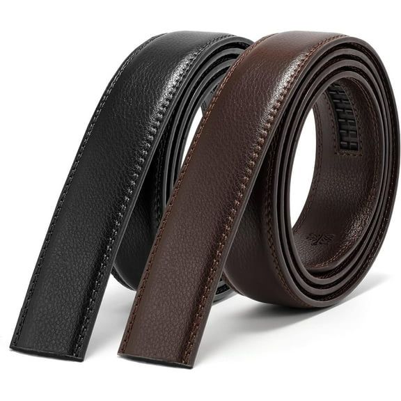 Ratchet Belt Replacement Strap 1 1/8", Leather Belt Strap for 35MM Slide Click Buckle