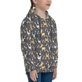 thumbnail image 3 of Fotbe Bulldog And BONES Pattern Youth Pullover Hooded Sweatshirt, Boys Hoodie, Kangaroo Pocket Hoodie for Kids Girls -Medium, 3 of 6
