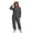 Gray 05, variant on Karymi Women's Sleepwear Cable Knit Fleece Hooded Onesie Pajamas, Zip Front , Long Sleeve, Plush One Piece Loungewear, Cute Bear Ear Hood, Warm Winter Home Sleepwear
