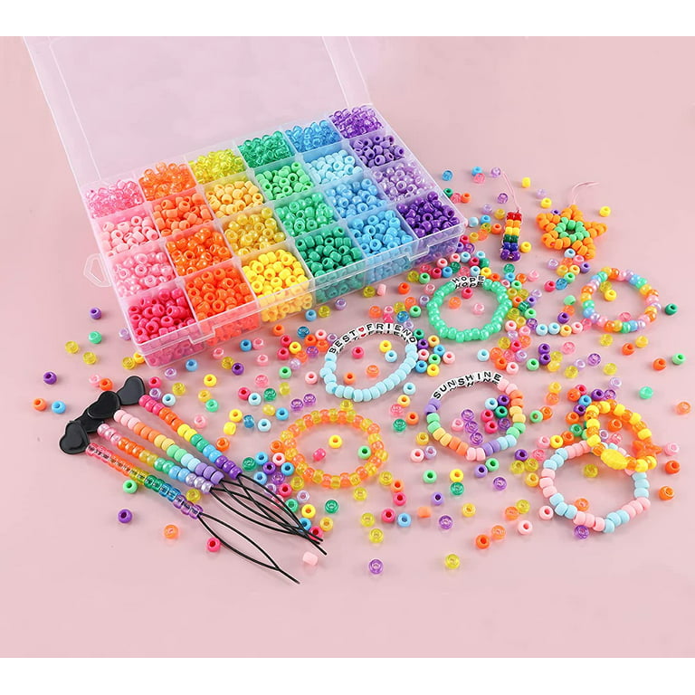 14600pcs Clay Beads for Bracelets Making Kit, 56 Colors Polymer Heishi Flat  Clay Beads Charms for Jewelry Earring Making Kit Face Letter Beads with