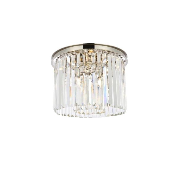 Sydney 6 light Polished nickel Flush Mount Clear Royal Cut Crystal