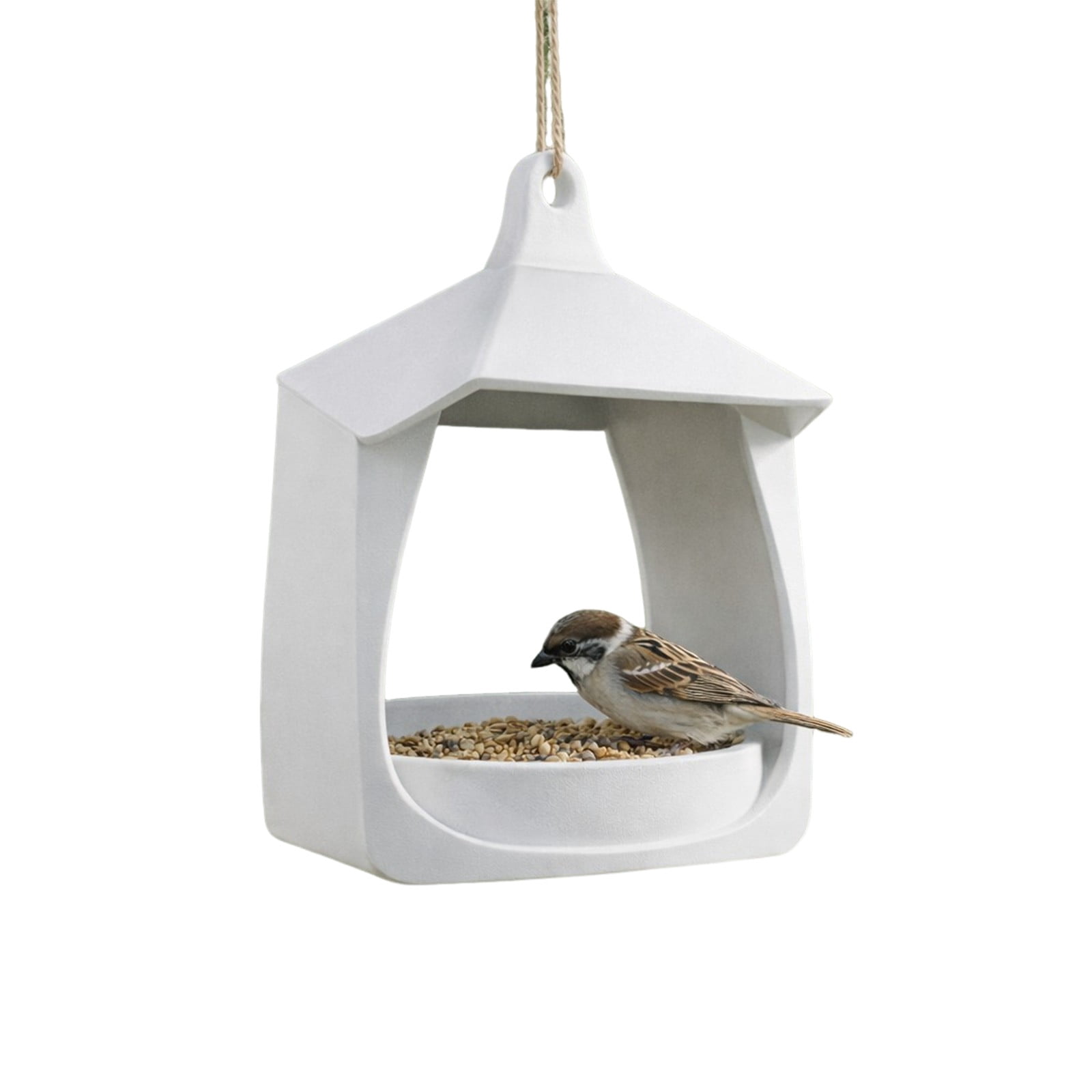 Bird Feeders for Outside Hanging, Wild Bird Feeder House for Cardinals Finches Wooden Bluebird Feeder Mealworm Feeder Outdoor Wood Platform Bird House Feeder