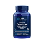 Life Extension Optimized Cran-Max Cranberry Whole Fruit Concentrate with Ellirose, Promote Female Urinary Tract Health & Against Oxidative Stress - 60 Vegetarian Capsules