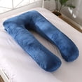 thumbnail image 1 of Almohada de almohada corporal Pad, almohada de almohada en forma de U cómoda, terciopelo de terciopelo, cojín para dormir, Firma de embarazo curvado, 1 of 8