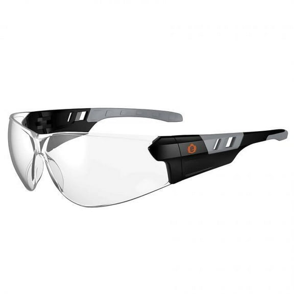 Skullerz 59100 SAGA Frameless Safety Sunglasses, Matte Black & Clear Lens