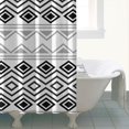 thumbnail image 4 of Boho Black and White Geometric Ethnic Pattern Shower Curtain 84"x72" ,Bathroom Decorative Shower Curtains Set with 12 Hooks,Modern Waterproof Washable Shower Curtain, 4 of 6