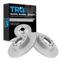 TRQ Rear Brake Rotors Set Solid Premium G-Coated Fits Select 2013-2016 Dodge Dart