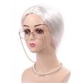 thumbnail image 4 of Fiudx Peluca de Abuela, Accesorio para Disfraz de Cosplay, Elegante Conjunto de Cadena para Gafas, Pulsera con Collar de Perlas Resistente, Peluca de Fibra Reutilizable, Ideal para El Día de Los Inoc, 4 of 4