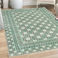 thumbnail image 1 of Vintage Decorative Rug, Ethnic Themed Squares and Circle Details Antique Themed Mesh Grid, Quality Carpet for Bedroom Dorm and Living Room, 6 Sizes, Seafoam Peach and Coconut, by Ambesonne, 1 of 4