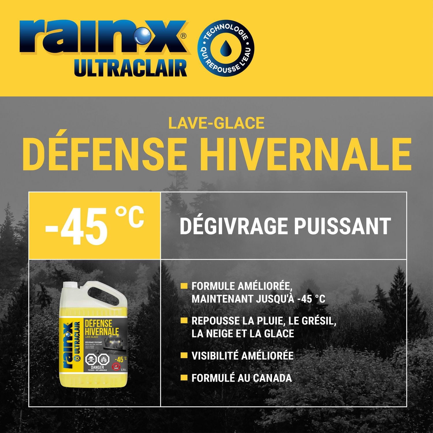 Rain-X® UltraClair - Lave-glace Défense hivernale, -45 °C