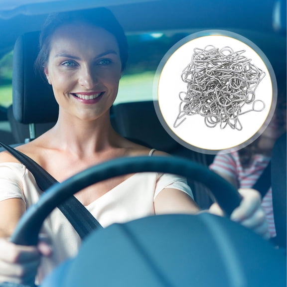 LEORX 100pcs Car Seat Cover Fastener S Hooks: Auto Hook Car Fasteners Replacement Accessories Metal Belt Hanger Locking Clips