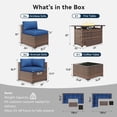 thumbnail image 5 of Clouddwell 8 Piece Outdoor Patio Furniture Set with 44" Fire Pit Table, Wicker Rattan Patio Sectional Sofa Set (Blue), 5 of 6
