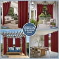 thumbnail image 5 of 2 Panels Outdoor Curtains for Patio Waterproof 54"x95" Vintage Dark Red Weatherproof Privacy Outsides Curtains, Farmhouse Retro Solid Color Linen Texture Grommet Thermal Drapes for Cabana Porch, 5 of 8