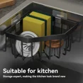 thumbnail image 4 of Sponge Holder Corner Sink Caddy For Kitchen Bathroom Storage Soap Holder Black ^, 4 of 6