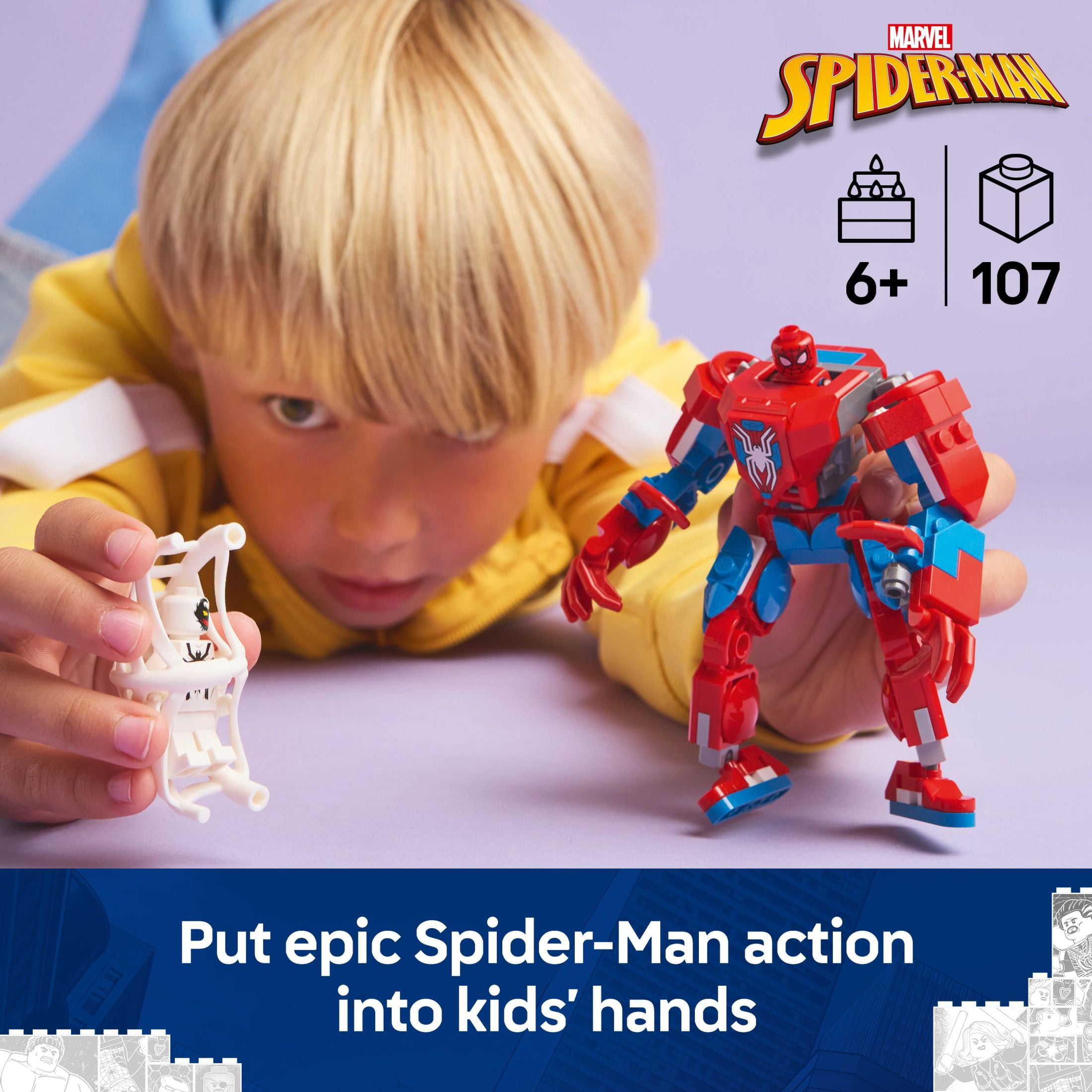 LEGO Marvel SpiderMan Mech vs. AntiVenom Building Toy Set  SpiderMan Toy for Kids, Boys and Girls, A(图4) LEGO Marvel SpiderMan Mech vs. AntiVenom Building Toy Set  SpiderMan Toy for Kids, Boys and Girls, A(图4)
