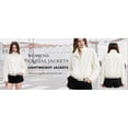 thumbnail image 3 of Womens Windbreaker Jacket Stand Collar Casual Lightweight Jackets Fall Winter Bomber Outerwear, 3 of 6