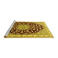 thumbnail image 2 of Ahgly Company Machine Washable Indoor Round Medallion Yellow Traditional Area Rugs, 5' Round, 2 of 4