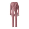thumbnail image 4 of 2 Piece Sets for Women, Hugcore Womens Pajamas 2 Piece Sets Outfits 2025 Matching Suits Long Sleeve Sweater Long Pants Pockets Travel Sets for Women 2 Piece, Purple, 2XL, 4 of 5
