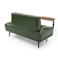 thumbnail image 7 of GZXS Upholstered End of Bed Bench with 360-Degree Swivel Tray, Green PU Leather Bench with Metal Legs, Channel Tufted Seat and Backrest, Easy to Assemble, 55"L x 25"W x 31.5"H, 7 of 7