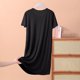 thumbnail image 4 of mfyjkho Vestidos de fiesta para mujer, Falda de manga corta para mujer, vestido fino y holgado de verano, camisón informal de color liso para casa Vestidos largos para mujer xxxxl, 4 of 4