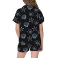 thumbnail image 4 of JAJAHO Girls Pajamas Sets Kids Ocean Animal Printed Short Sleeve Shirts And Pants 2 Piece Summer Satin Sleepwear Set 2-13Y, 4 of 4